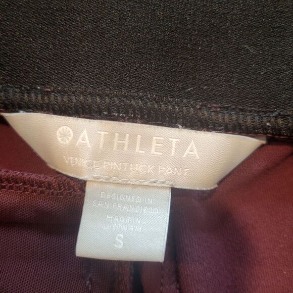 ATHLETA Burgundy Venice Pintuck Pants Size Small - Picture 4 of 10